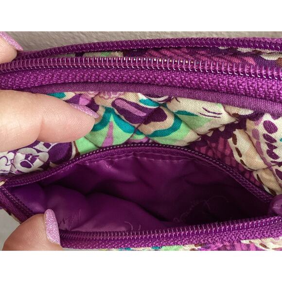 Vera Bradley Disney Plums Up Mickey Minnie Mouse Small Zip Crossbody Purse - Picture 7 of 14